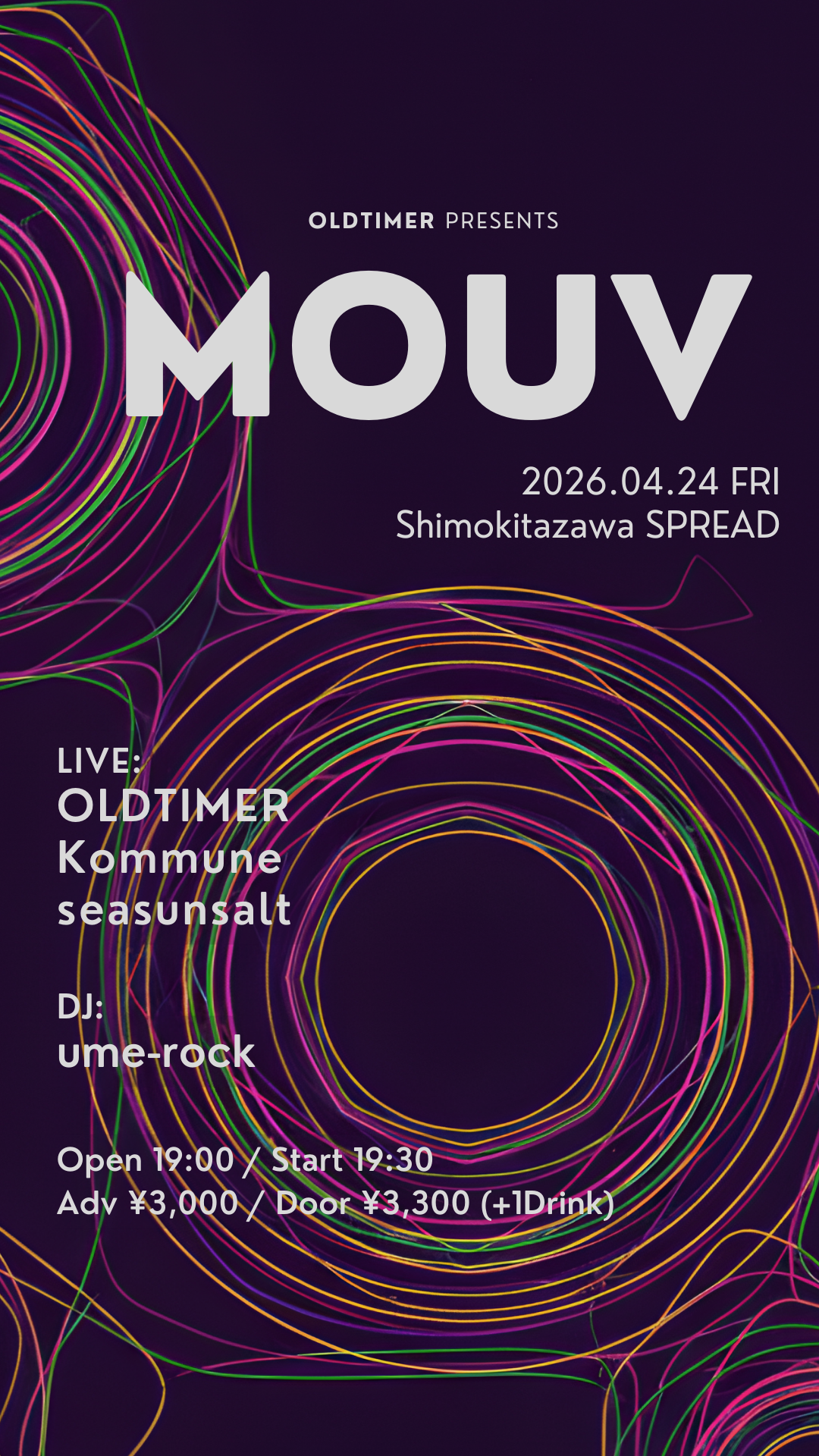 2026.04.24(金)@下北沢SPREAD OLDTIMER presents "MOUV"