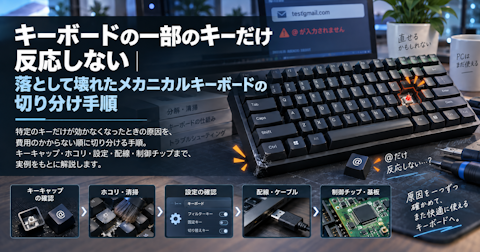 キーボードの一部のキーだけ反応しない｜落として壊れたメカニカルキーボードの切り分け手順