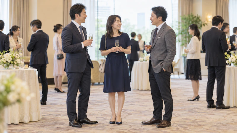 立食型の婚活パーティーでは靴やパンツの丈まで全身が見える