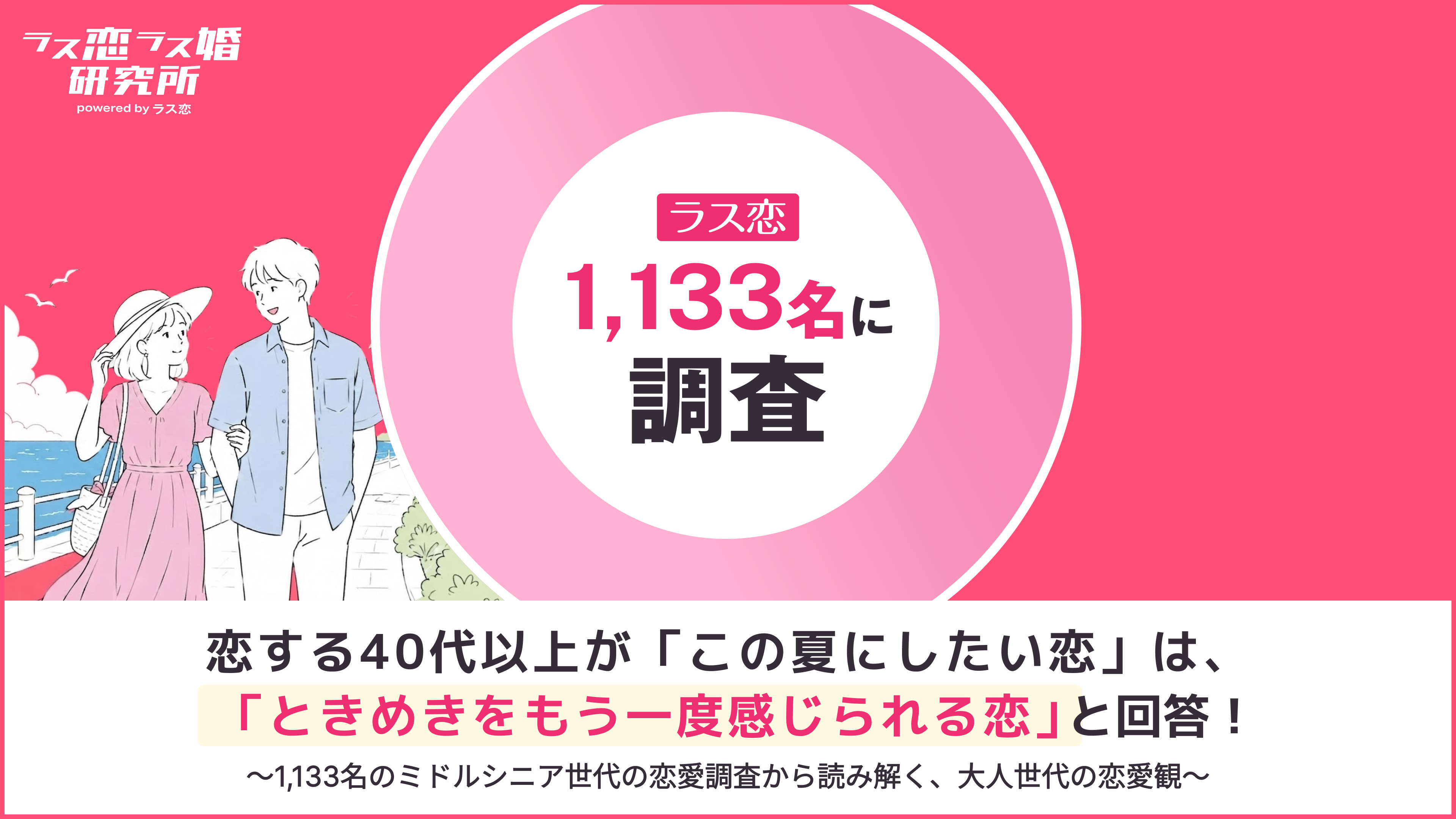 ミドルシニア世代がこの夏、恋愛に求めるものを調査！1位は「ときめきをもう一度感じられる恋」！