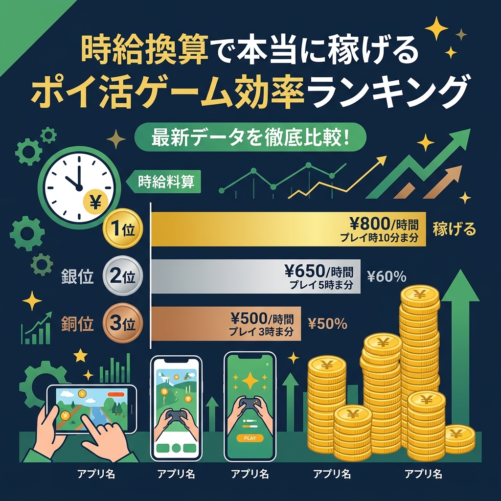 ポイ活ゲームの効率ランキング｜時給換算で本当に稼げるアプリはどれ？