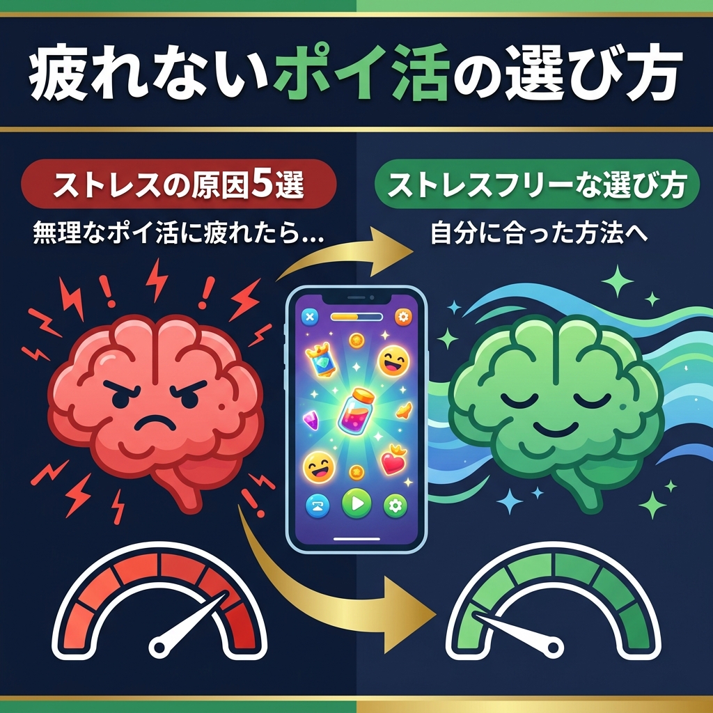 ポイ活に疲れた人へ｜ストレスの原因5つと「疲れないポイ活」の選び方