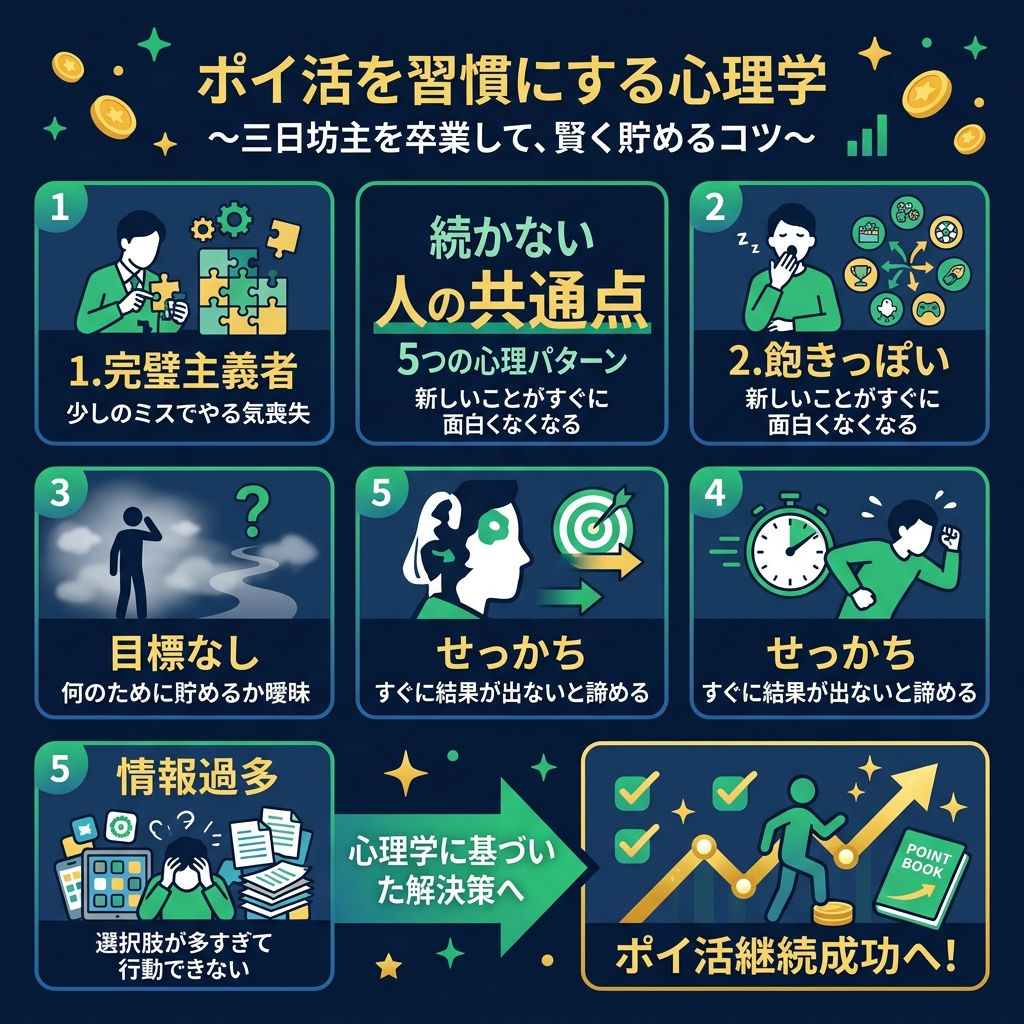 ポイ活が続かない人の共通点5つ｜心理学に基づく継続のコツ