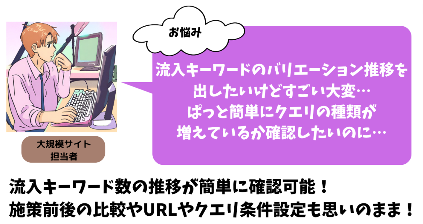 流入キーワードのバリエーション推移を出したいけどすごい大変…簡単にクエリの種類が増えているか確認したい