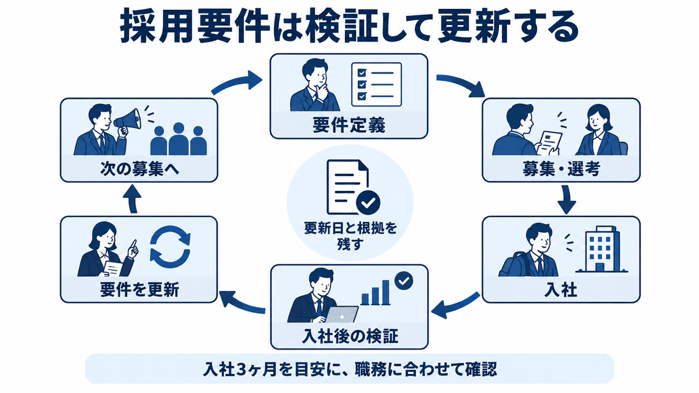 要件定義から検証と更新までの改善サイクル