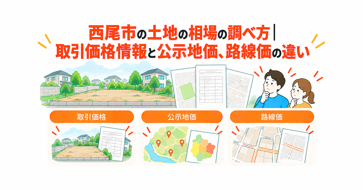 西尾市の土地の相場の調べ方|取引価格情報と公示地価、路線価の違い