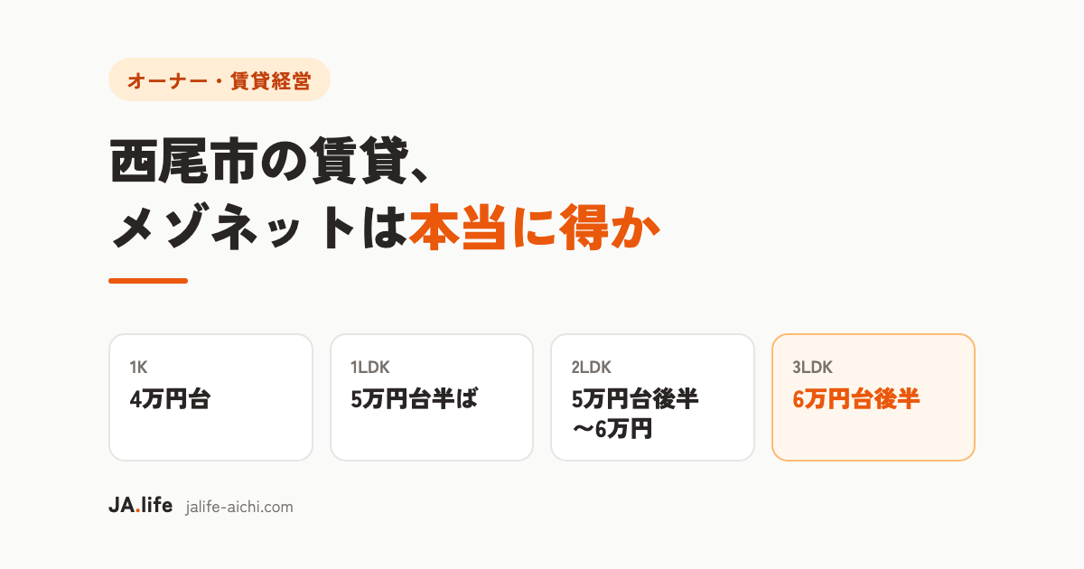 西尾市の賃貸、メゾネットは本当に得か|借りる側と、貸す側から見る