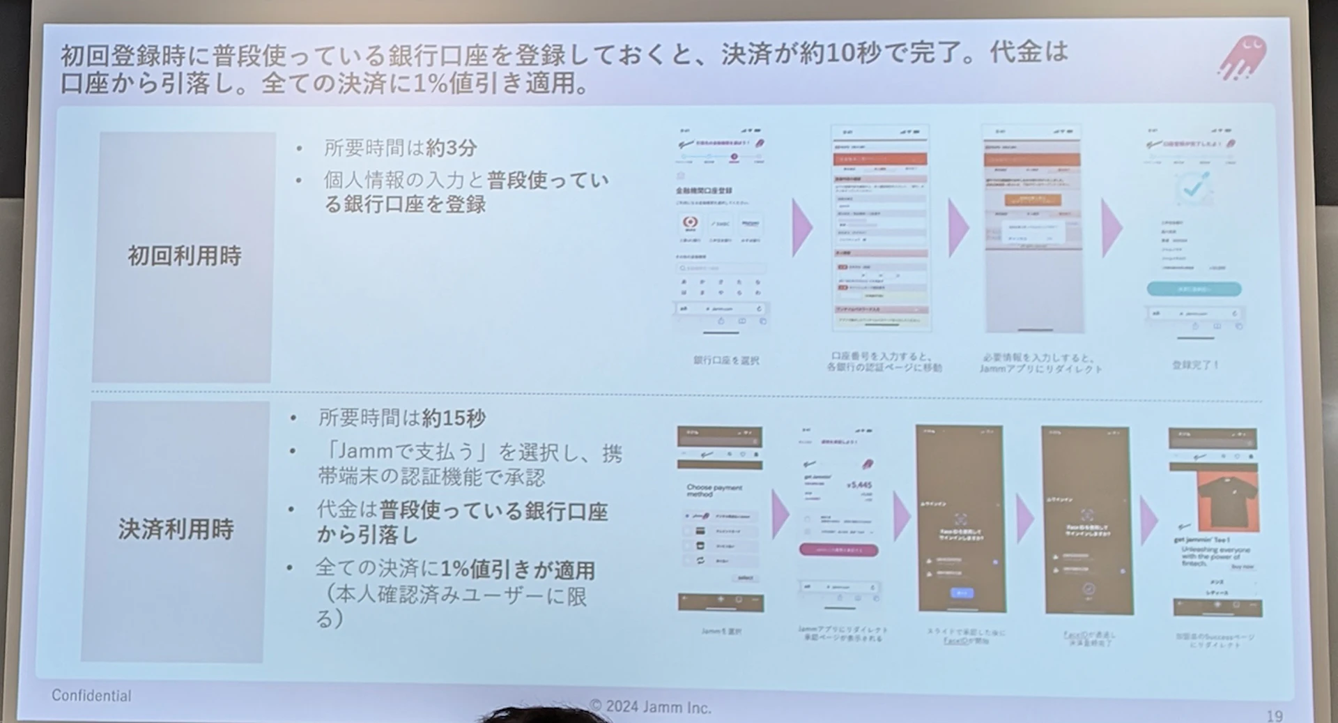 「顔認証で銀行口座から直接決済」支払いを1%値引きする新サービス、Jammが発表