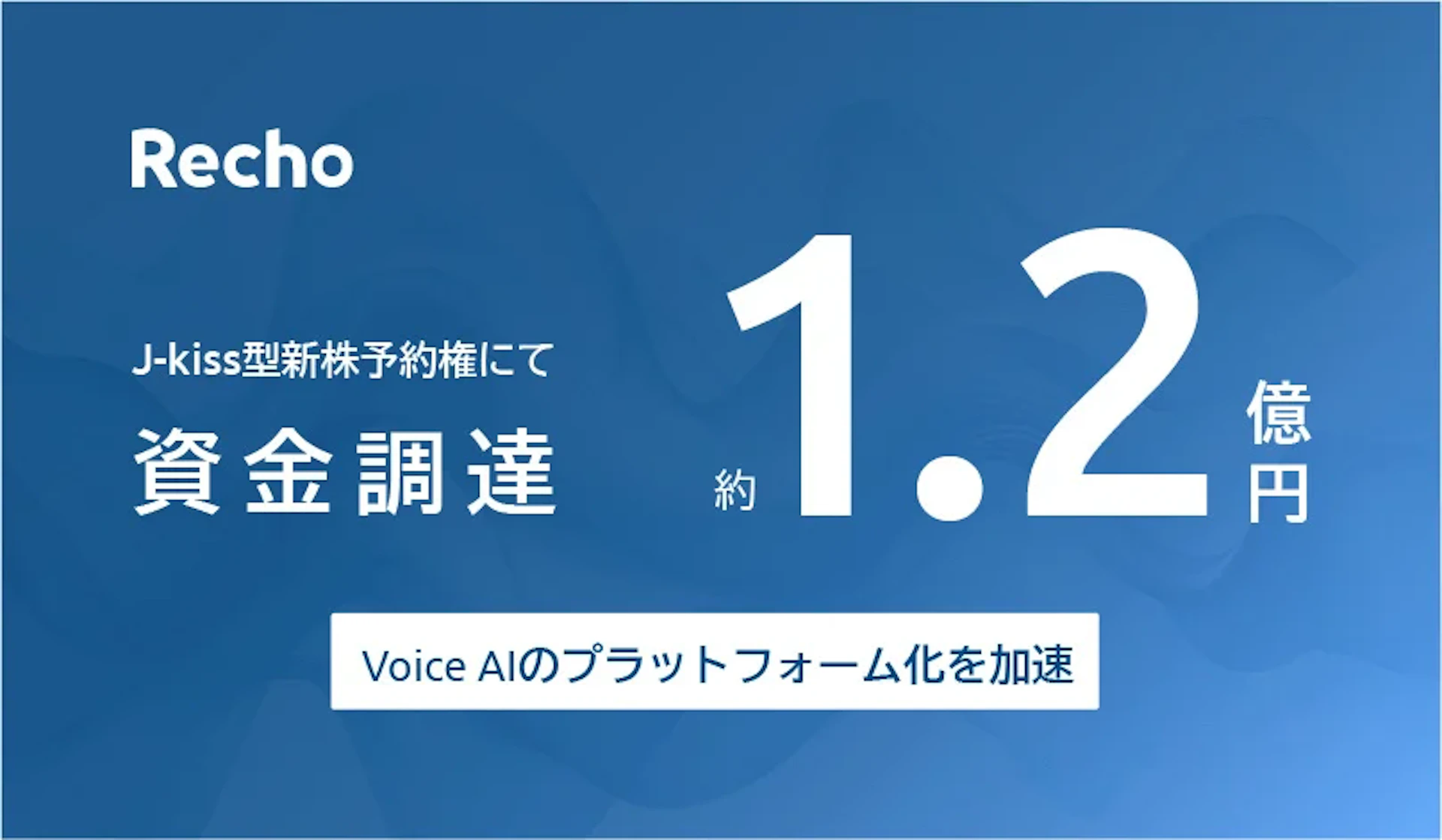 音声AIのRechoが1.2億円を調達ー業界別ニーズへの対応を強化