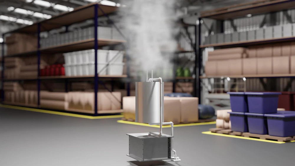 蓄熱式の蒸気ボイラー試作機の完成イメージ