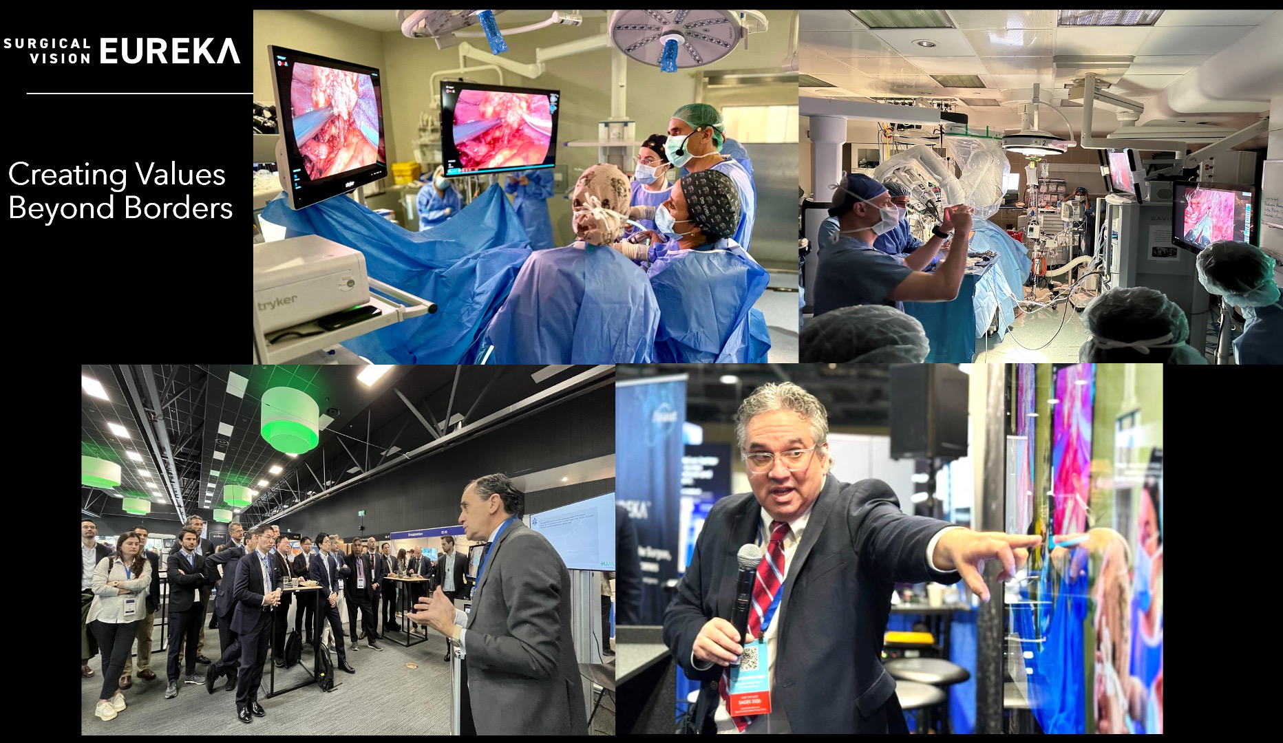 すでにアメリカやスペイン等の研究機関で導入されている。画像は学会やライブサージェリーの様子。