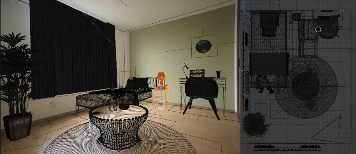 バーチャルインテリア配置イメージ