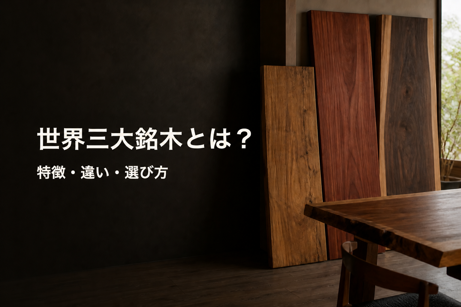世界三大銘木とは？3樹種の特徴・違い・選び方 | MEIBOKU by MUCADE