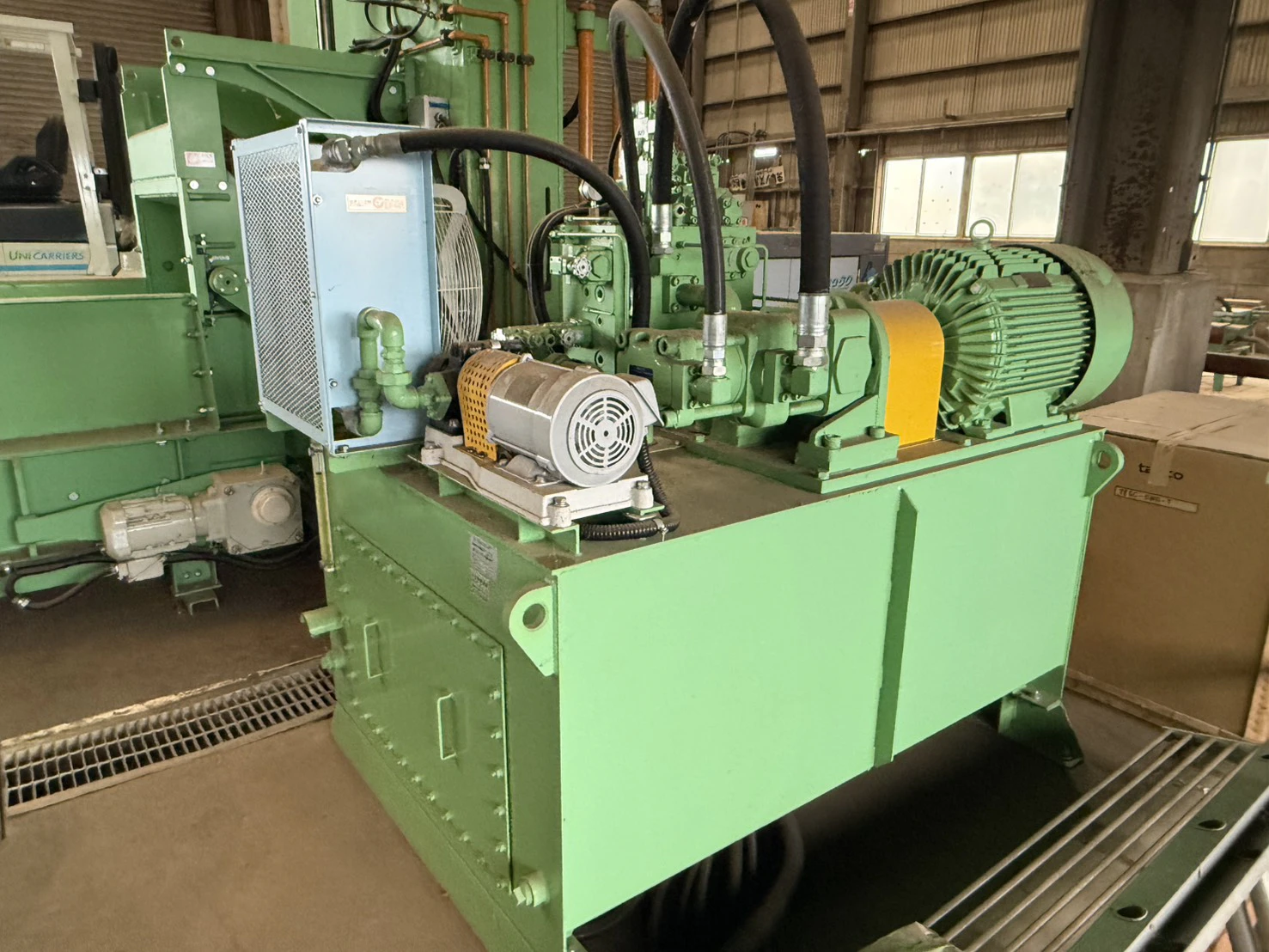 ＜サカモトテックス＞多目的油圧切断機（送りコンベア付き）PSH-60-800-1400　45kW　2022年式 - 画像3