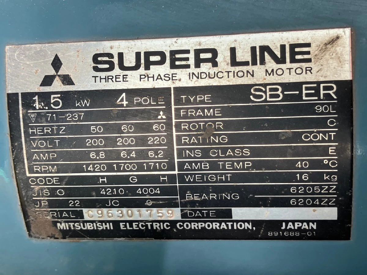 ＜ホーライ/HORAI＞ 小型粉砕機 WUC-140 三相 200/220 V 1.5kW 4P - 画像9