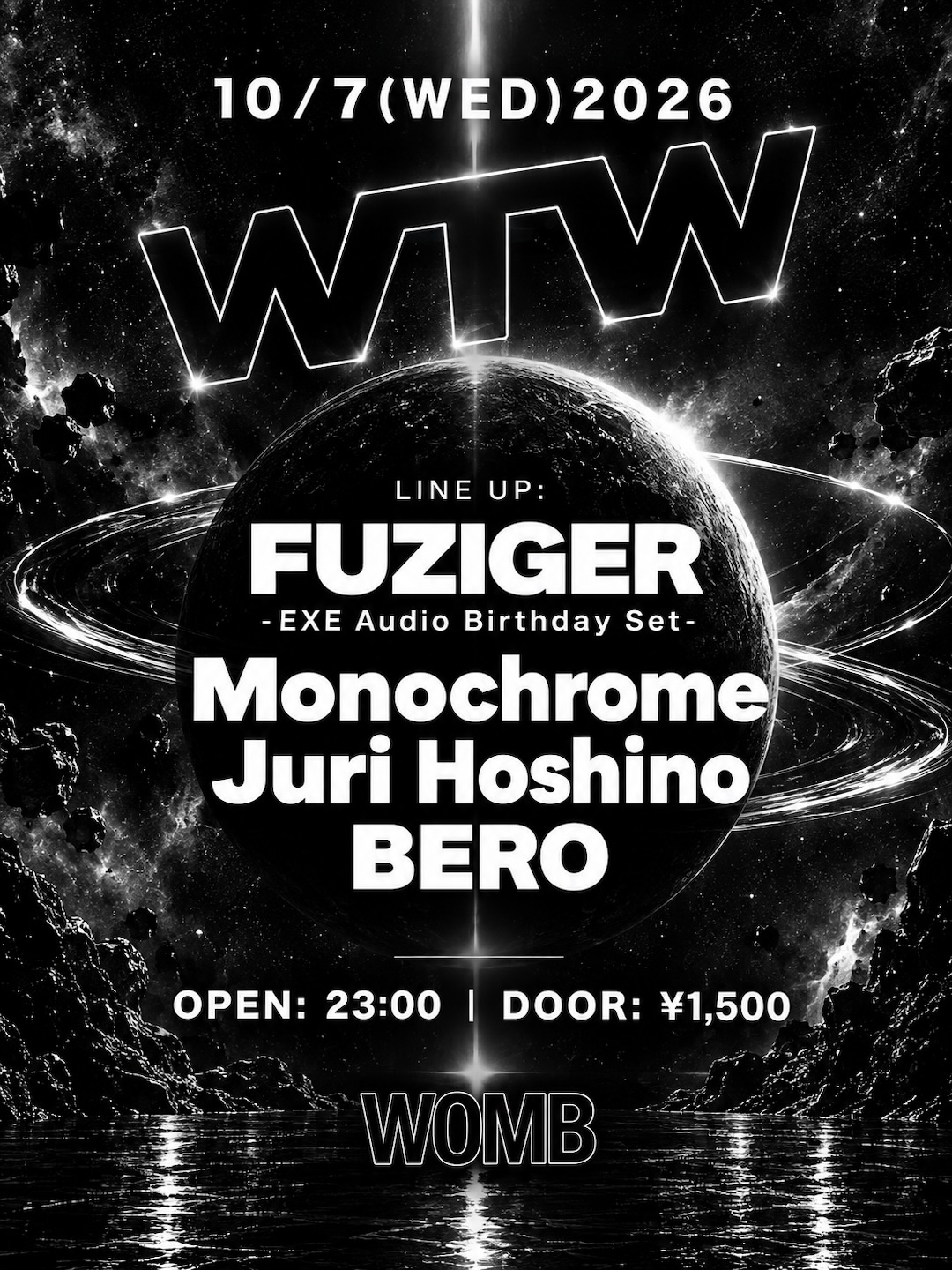 Flyer for WTW at WOMB