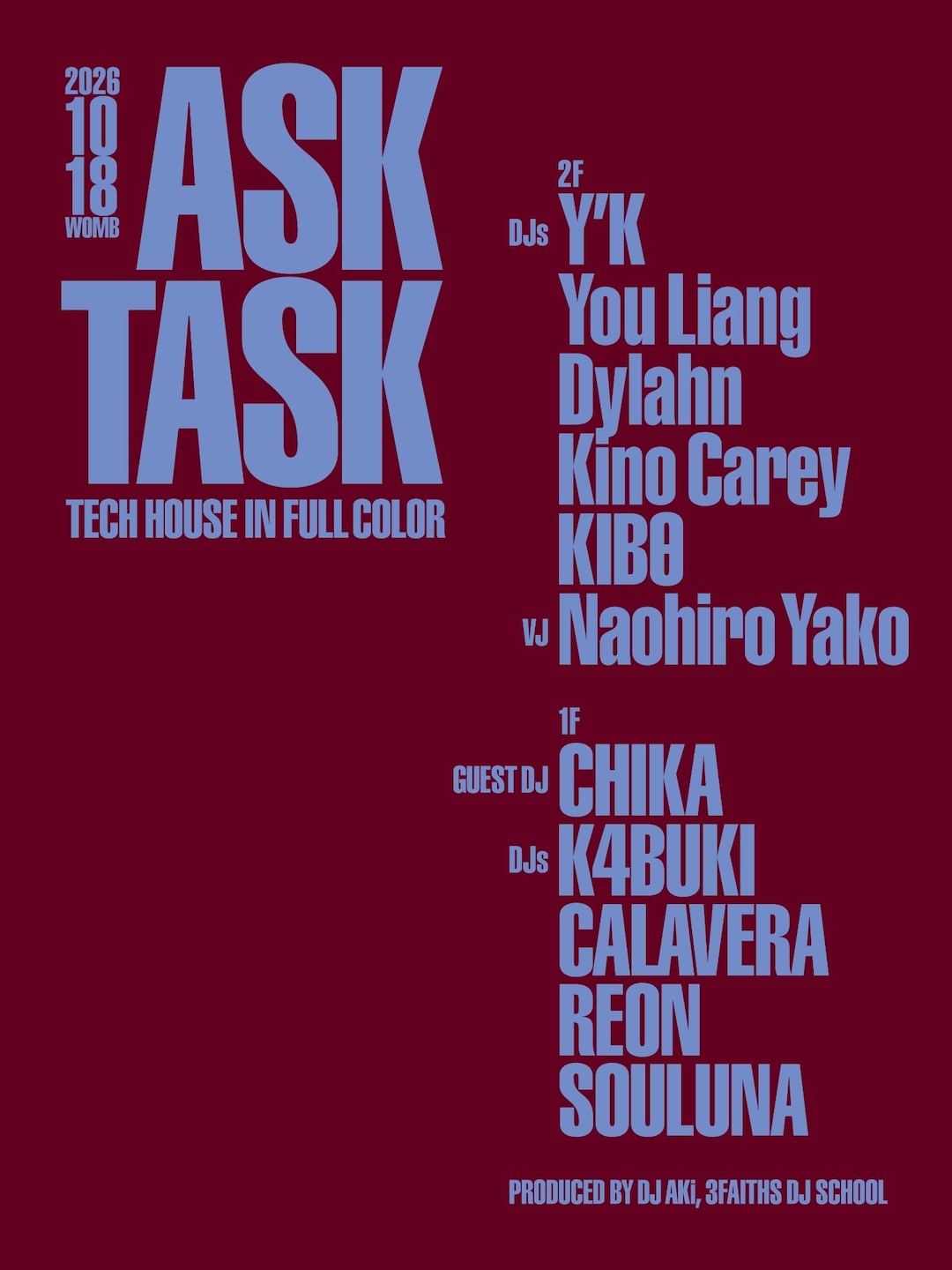 Flyer for ASK TASK at WOMB