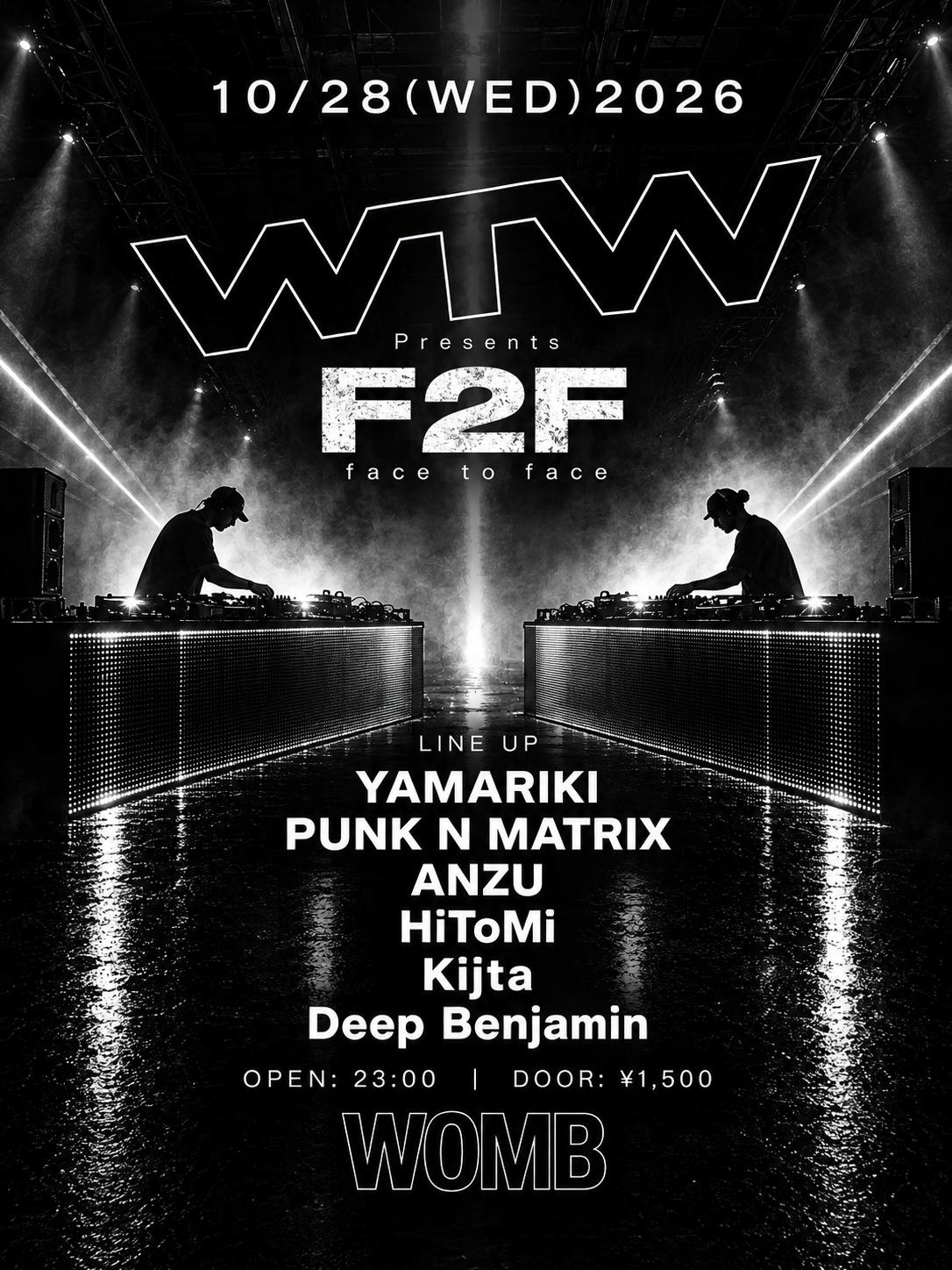 2026 WTW PRESENTS F2F｜WOMBのフライヤー