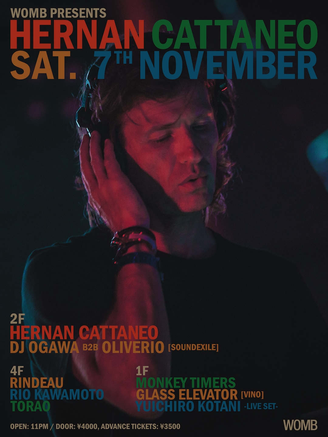 Flyer for WOMB PRESENTS HERNAN CATTANEO at WOMB