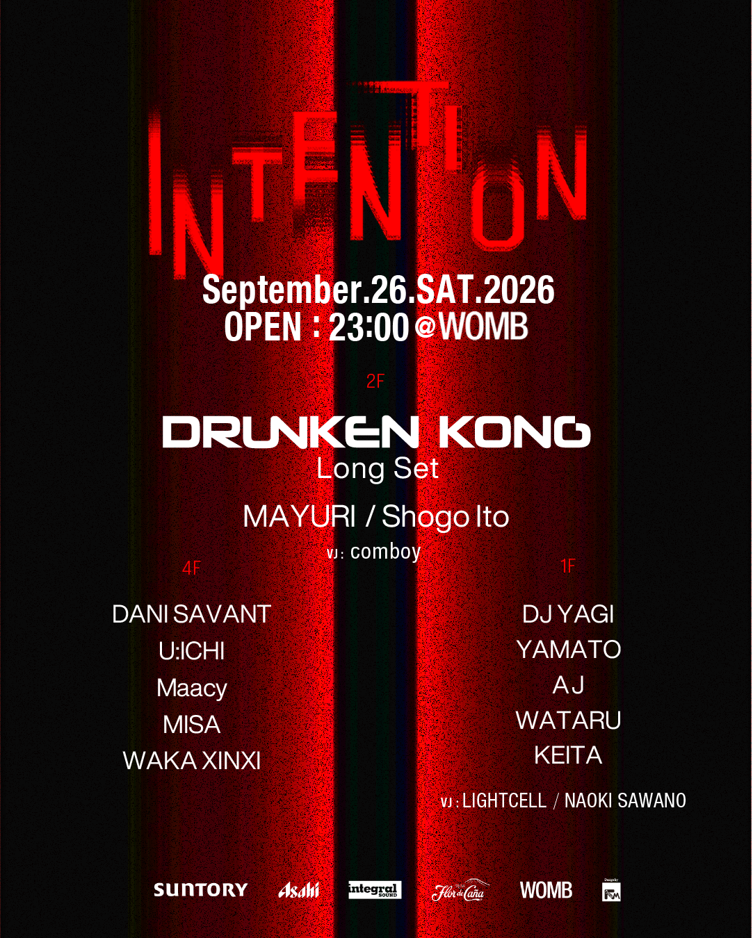 Flyer for INTENTION at WOMB