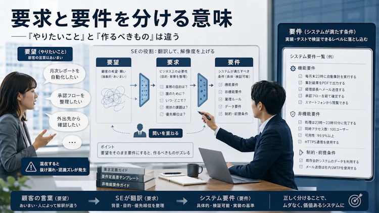 要求と要件を分ける意味
