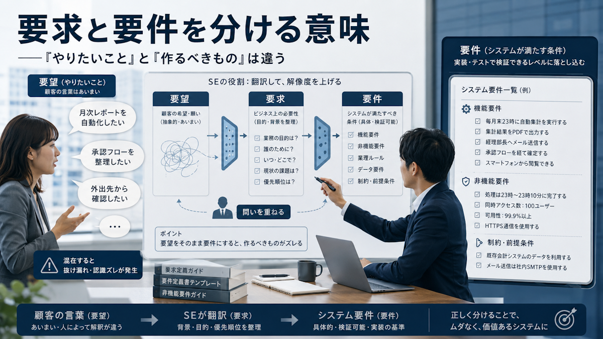 要求と要件を分ける意味