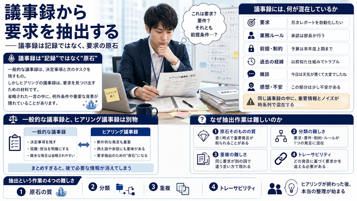議事録から要求を抽出する