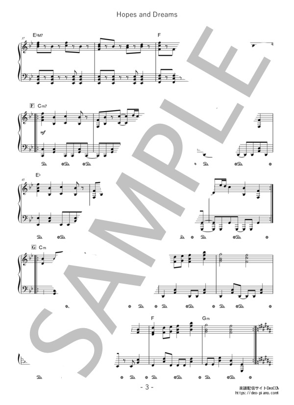 ピアノ楽譜】Hopes and Dreams（夢と希望） (ソロ 中上級) / トビー