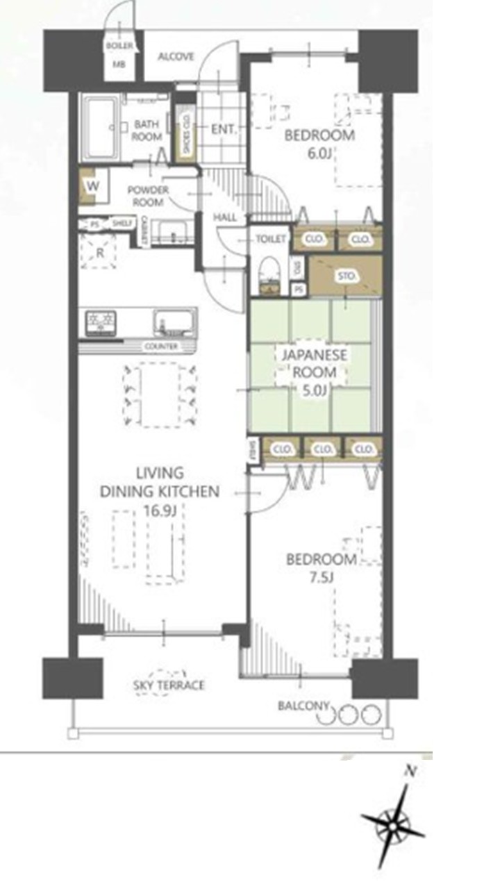 JR高松駅まで徒歩１０分！人気の３LDKリフォームマンション！の画像1