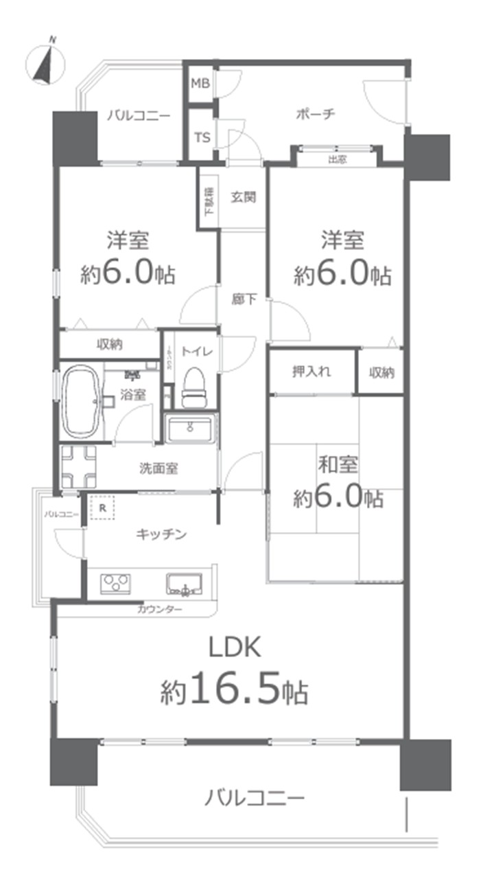 眺望良好！リフォーム済３LDK角部屋の画像1