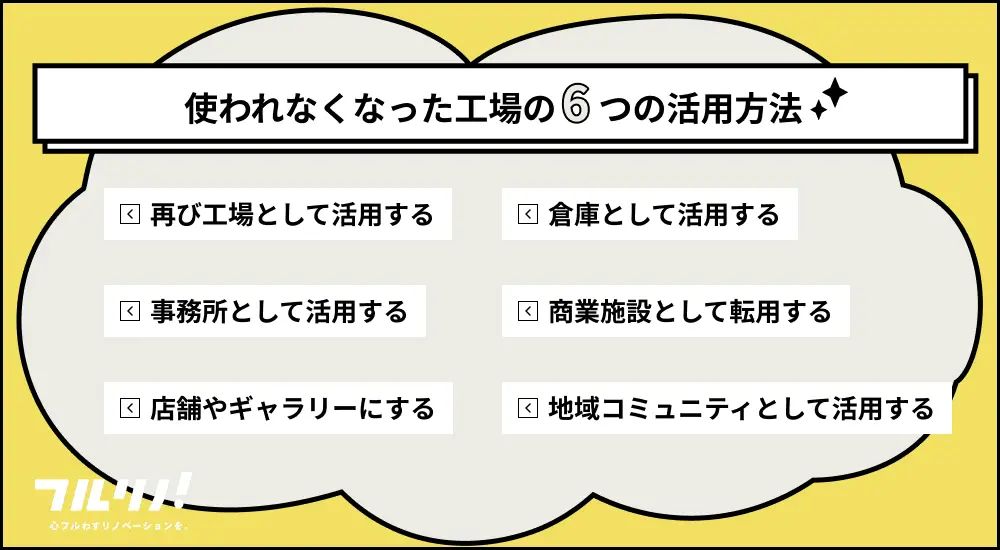 使われなくなった工場の6つの活用方法