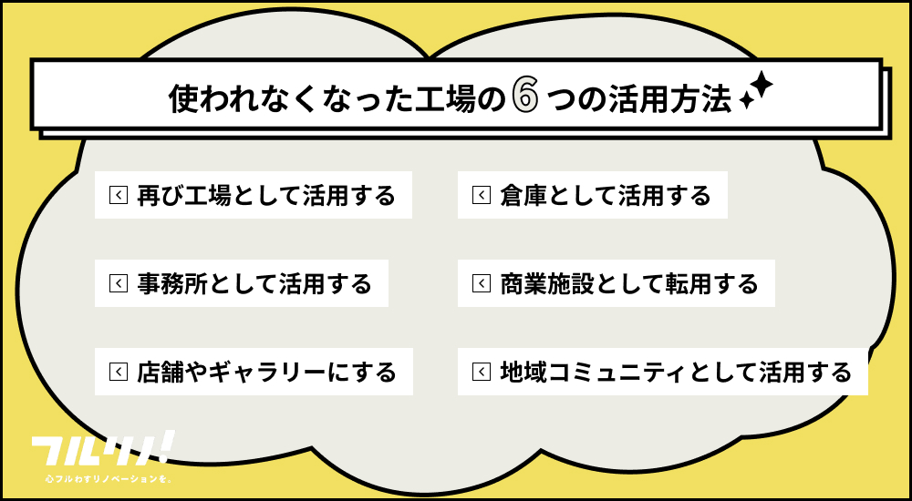 使われなくなった工場の6つの活用方法