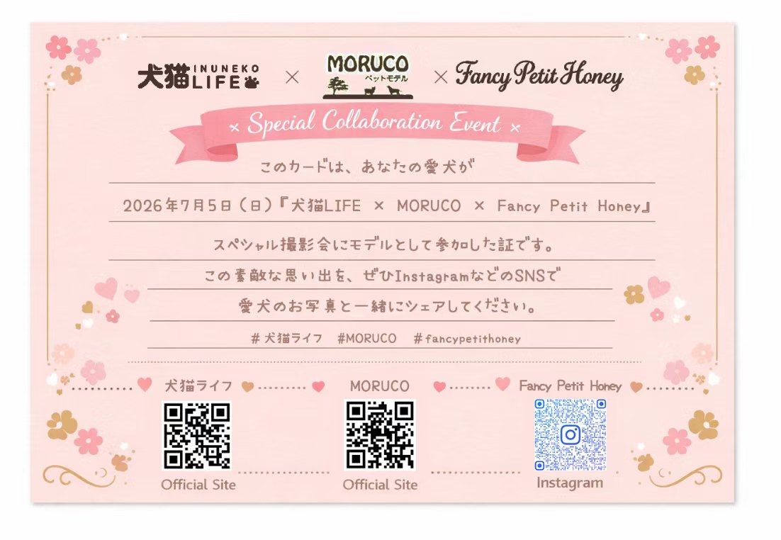 九州最大級！犬猫ライフ × MORUCO × Fancy Petit Honey 三社合同撮影会を福岡にて開催しました!