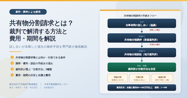 共有物分割請求とは？裁判で共有解消する方法・費用・期間を専門家が解説