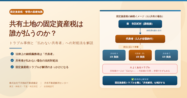 共有土地の固定資産税は誰が払うのか？トラブル事例と「払わない共有者」への対処法