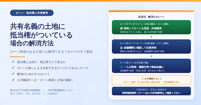 共有名義の土地に抵当権がついている場合の解消方法｜ローン残債ありでも解消できる？
