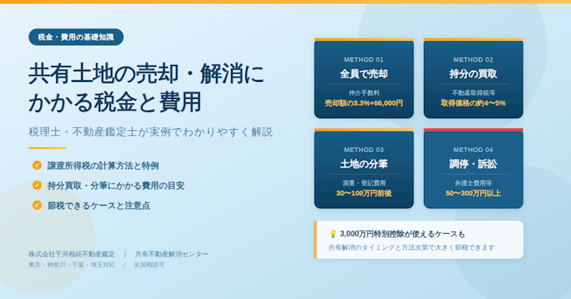 共有土地の売却・解消にかかる税金と費用｜節税できるケースを税理士が解説