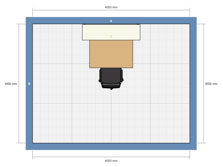 デスクの向こう側に本棚をレイアウトする