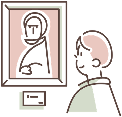 展示を見るイラスト