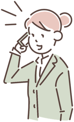 お電話で相談している人のイラスト