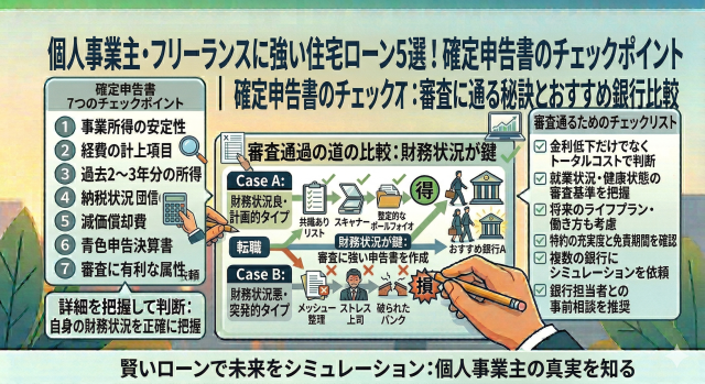個人事業主・フリーランスに強い住宅ローン5選！確定申告書のチェックポイント