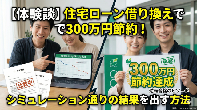 【体験談】住宅ローン借り換えで300万円節約！シミュレーション通りの結果を出す方法