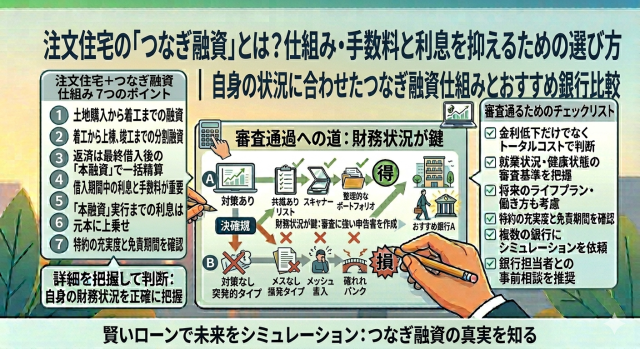 注文住宅の「つなぎ融資」とは？仕組み・手数料と利息を抑えるための選び方