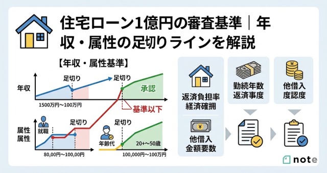 住宅ローン1億円の審査基準｜年収・属性の足切りラインを解説