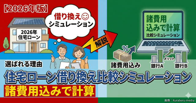 【2026年版】住宅ローン借り換え比較シミュレーション｜諸費用込みで計算