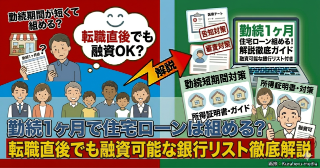 勤続1ヶ月で住宅ローンは組める？転職直後でも融資可能な銀行リスト