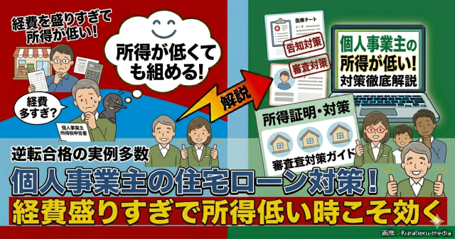 個人事業主の住宅ローン対策！経費を盛りすぎて所得が低い時の対策