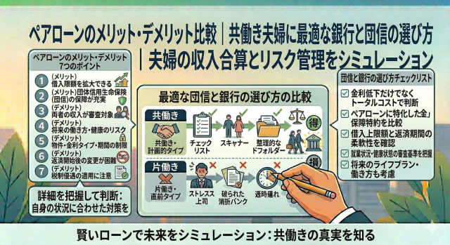ペアローンのメリット・デメリット比較｜共働き夫婦に最適な銀行と団信の選び方