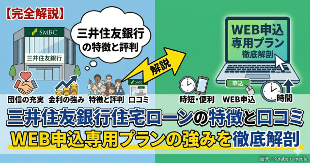 三井住友銀行住宅ローンの特徴と口コミ｜WEB申込専用プランの強みを徹底解剖