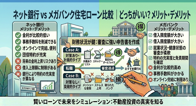 ネット銀行 vs メガバンク住宅ローン比較｜どっちがいい？メリット・デメリット